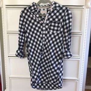 Aerie checkered flannel shirt dress